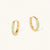 August 18k Gold Vermeil Birthstone Gemstone Huggie Hoop Earrings Peridot
