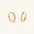 February 18k Gold Vermeil Birthstone Gemstone Huggie Hoop Earrings Brazilian Amethyst