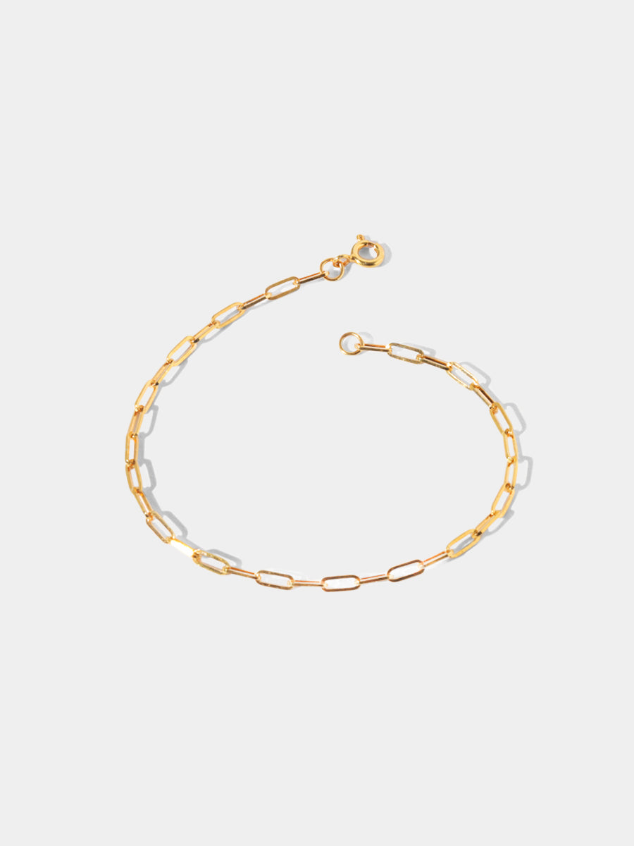 18k Gold Vermeil Paperclip Flat Link Bracelet