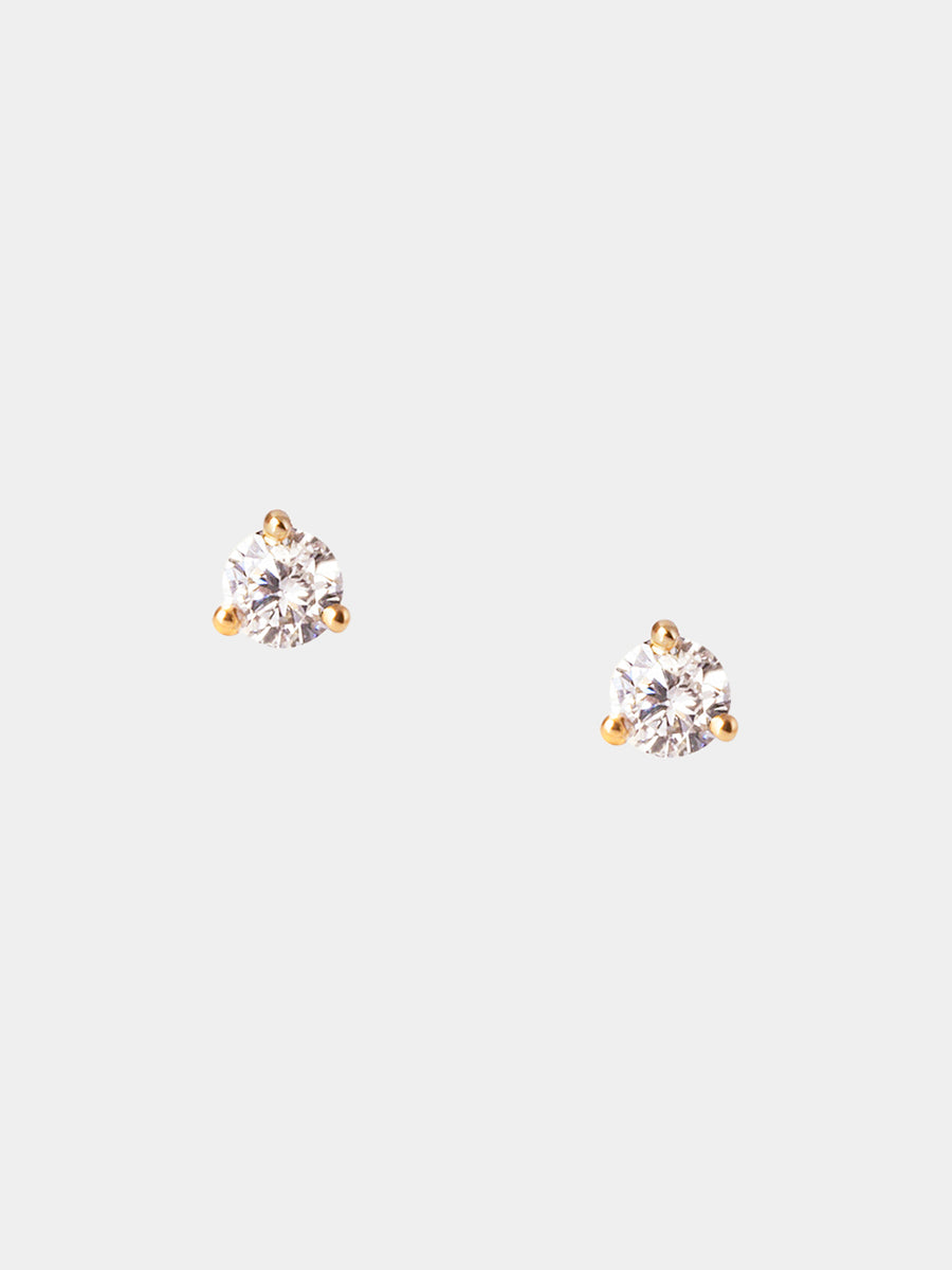 9K Gold Diamond Stud Earrings