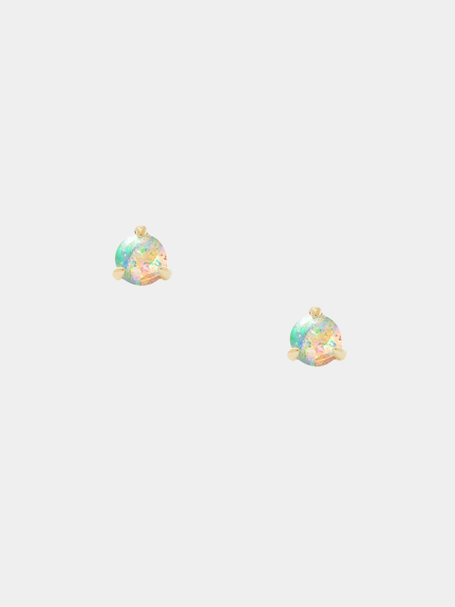 9K Gold Tiny Opal Stud Earrings