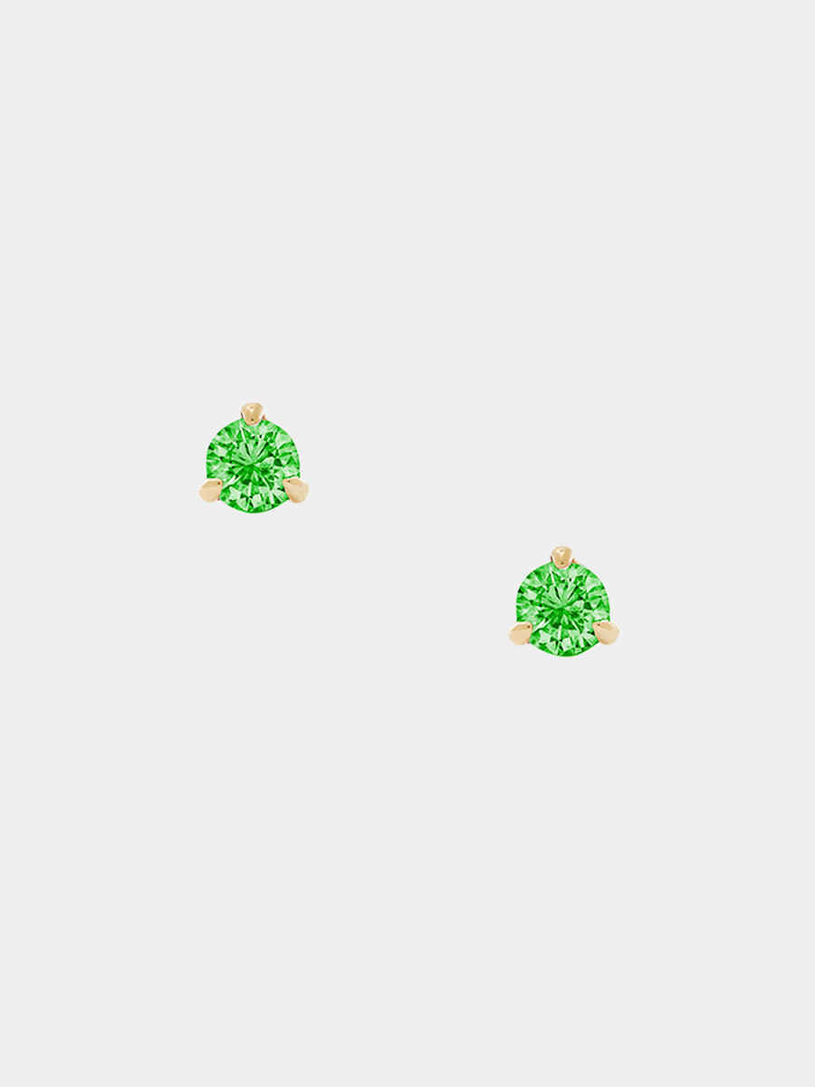 9K Gold Tiny Tsavourite Stud Earrings