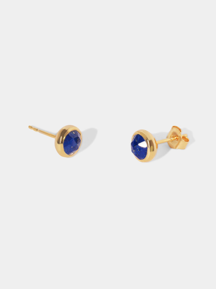 18k Gold Vermeil Birthstone Gemstone Stud Earrings