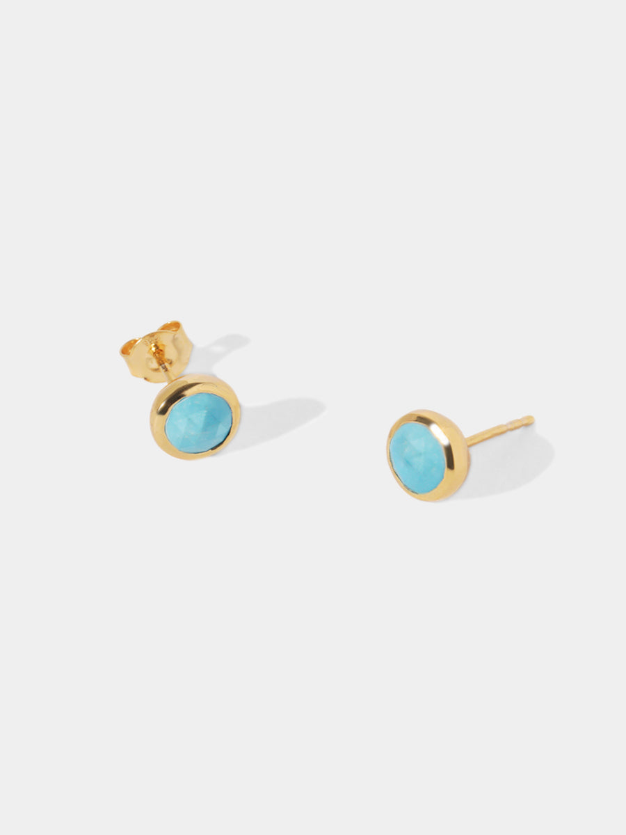 18k Gold Vermeil Birthstone Gemstone Stud Earrings