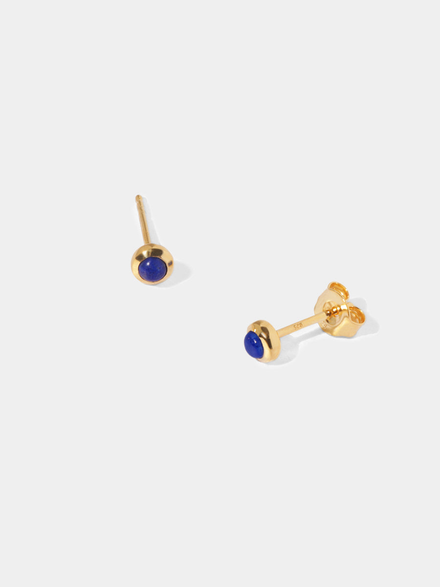 18k Gold Vermeil Birthstone Gemstone Stud Earrings (Petite)