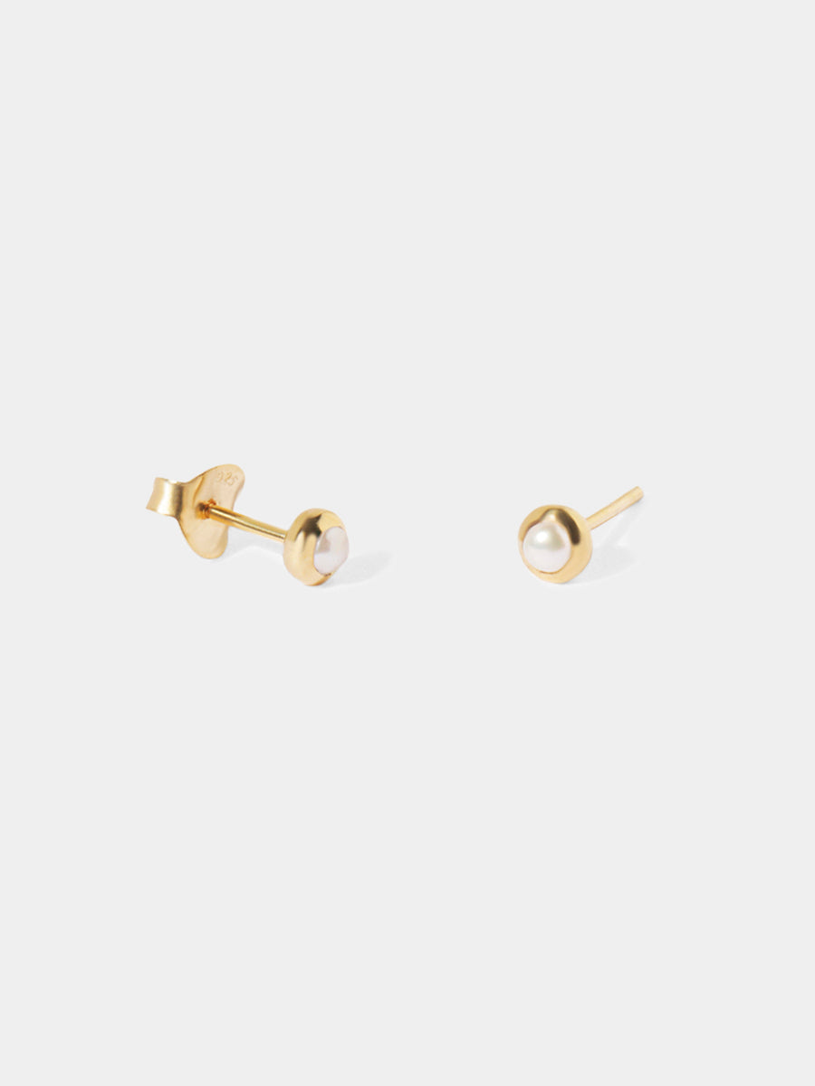 18k Gold Vermeil Birthstone Gemstone Stud Earrings (Petite)