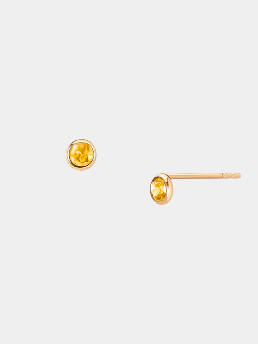 9K Gold Birthstone Gemstone Stud Earrings (Petite)