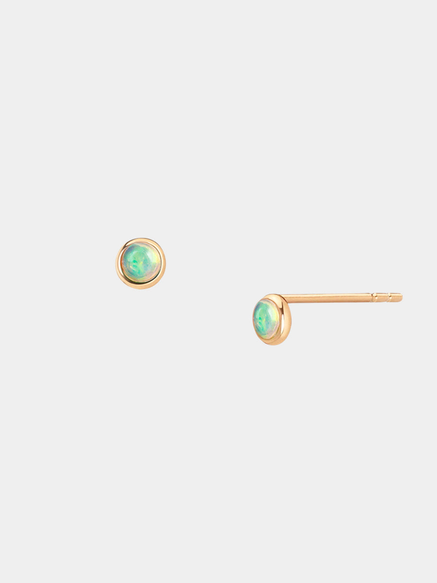 9K Gold Birthstone Gemstone Stud Earrings (Petite)
