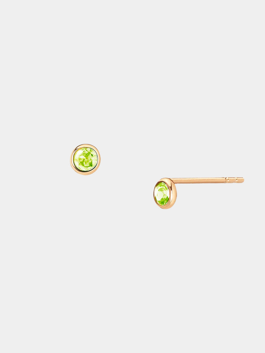 9K Gold Birthstone Gemstone Stud Earrings (Petite)