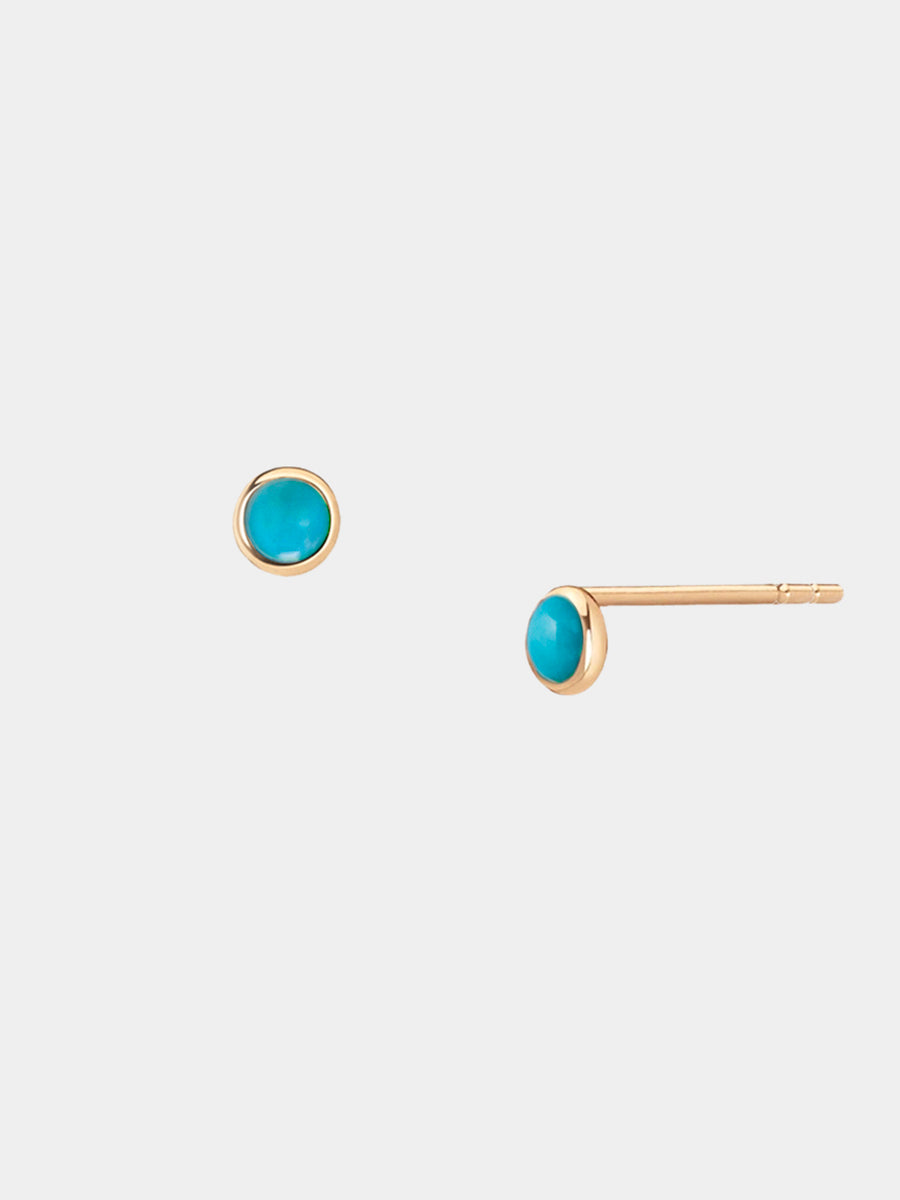 9K Gold Birthstone Gemstone Stud Earrings (Petite)