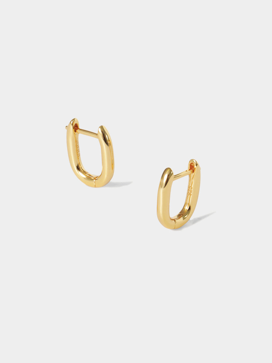 18k Gold Vermeil U Shaped Huggie Earrings