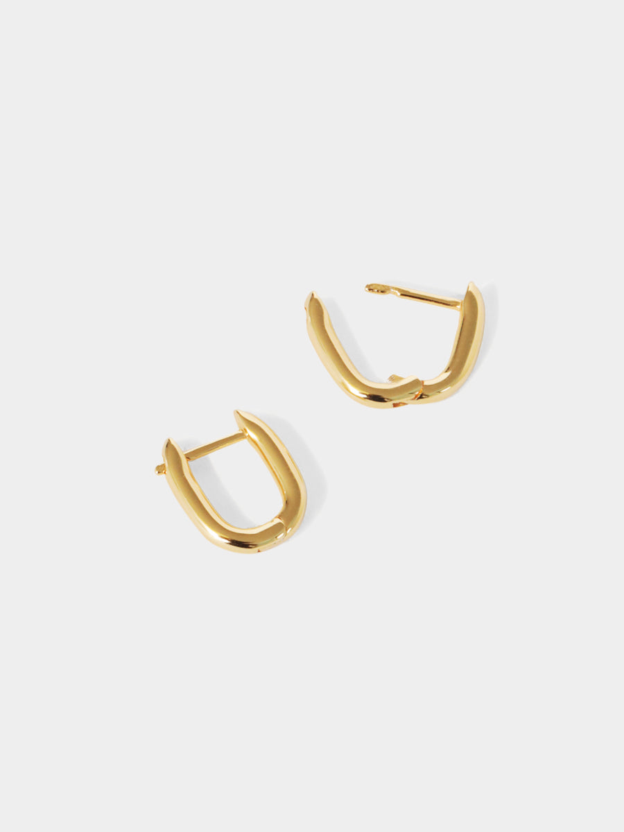 18k Gold Vermeil U Shaped Huggie Earrings