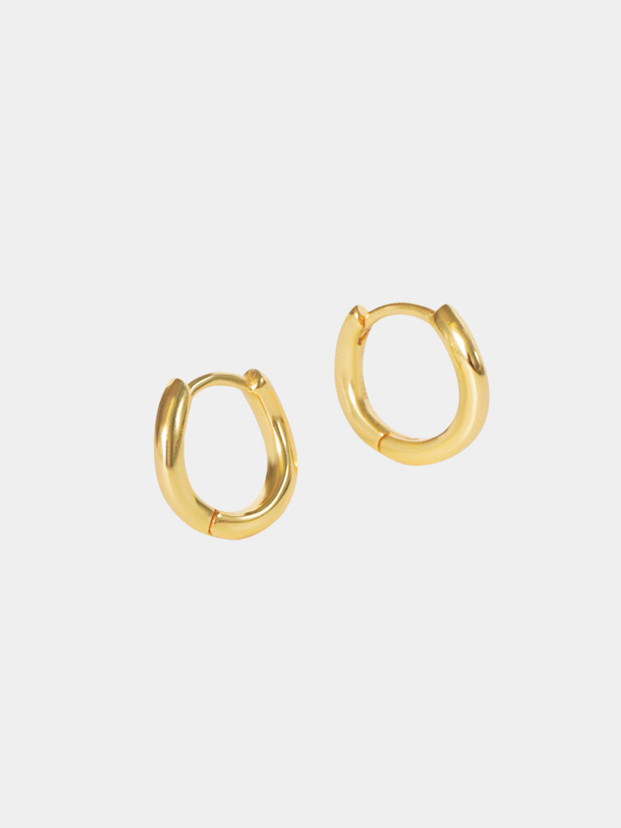 18k Gold Vermeil Wave Huggie Hoop Earrings