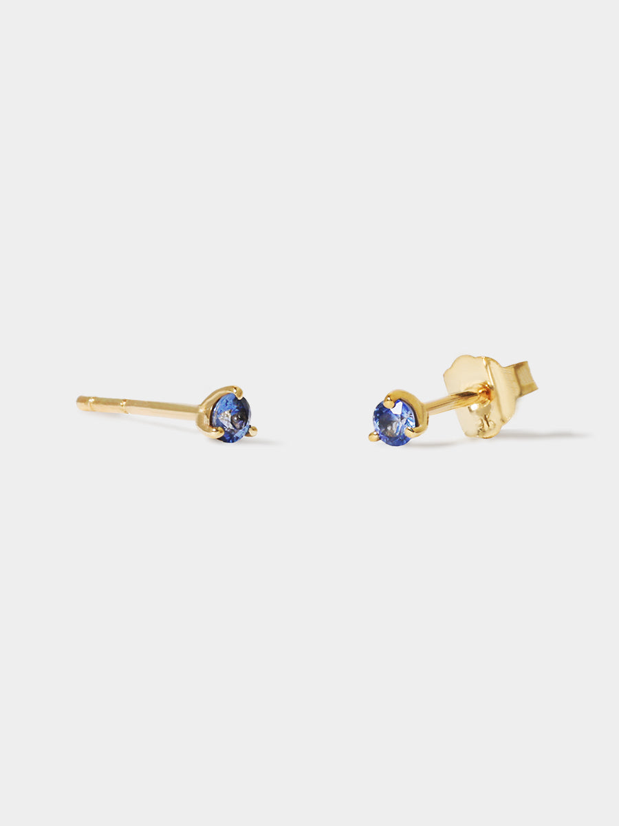 9 Karat Gold Sapphire September Birthstone Stud Earrings
