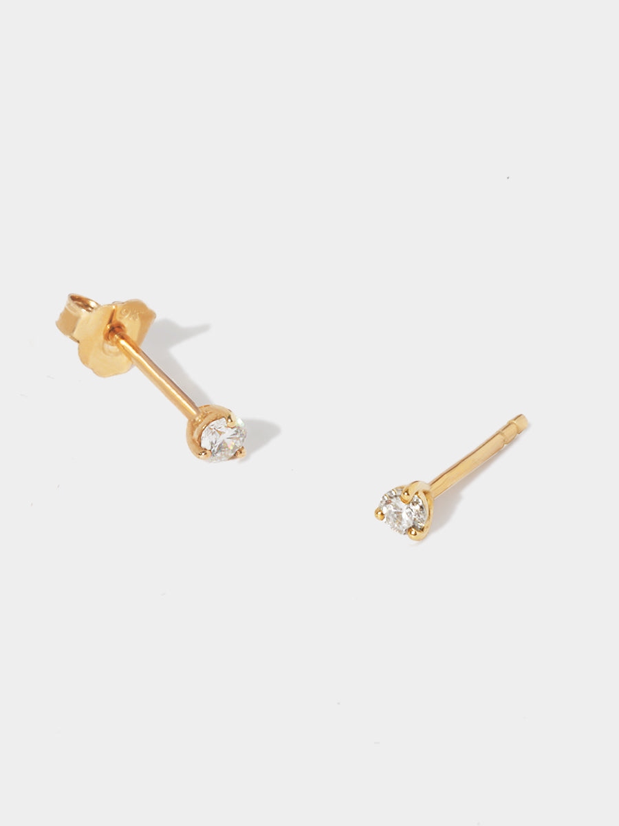 9 Karat Gold White Topaz April  Birthstone Stud Earrings