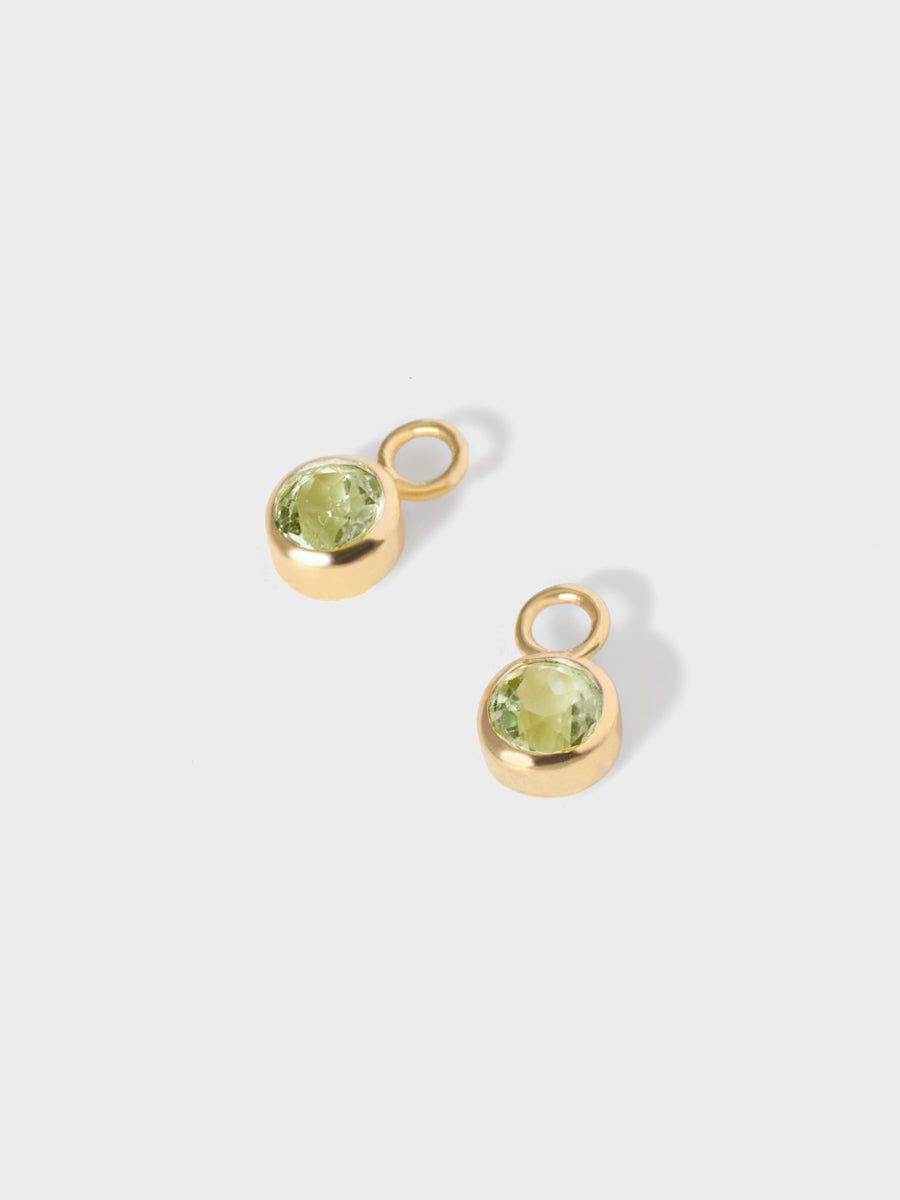 August Gold Peridot Birthstone Gemstone Earring Drops