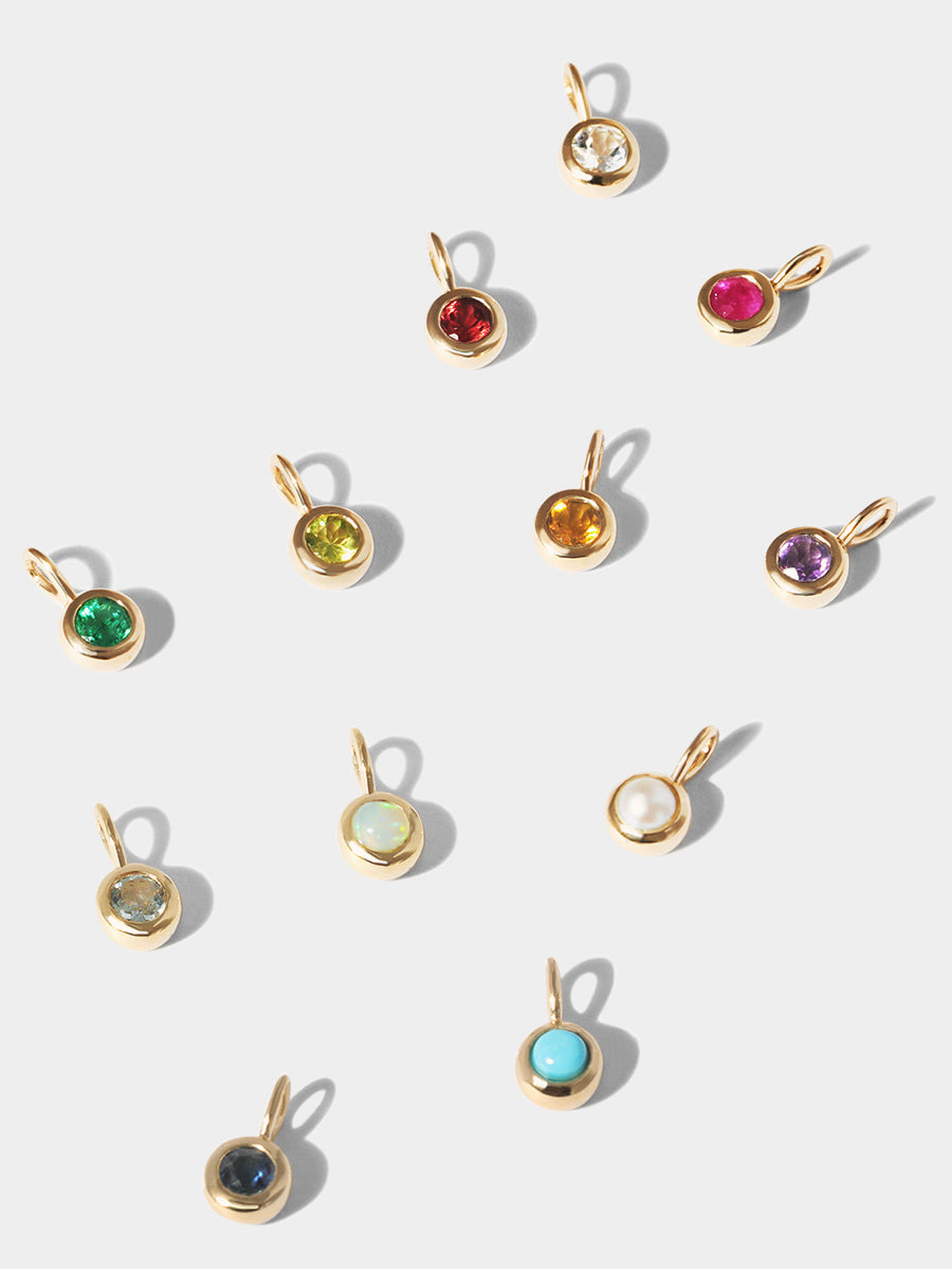 9K Gold Birthstone Gemstone Pendant Necklace