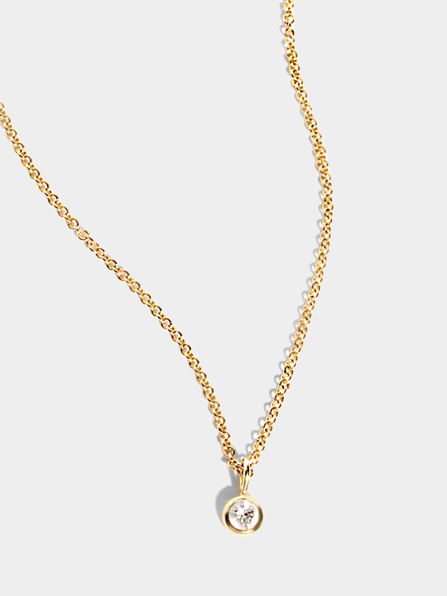 April 9K Gold Birthstone Gemstone Pendant Necklace White Topaz