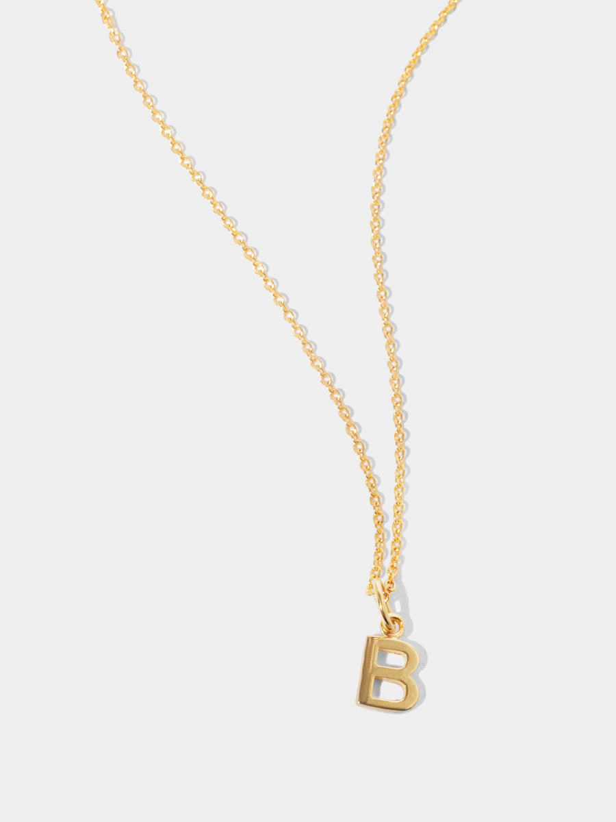 18k Gold Vermeil Initial Charm Necklace - Single Initial