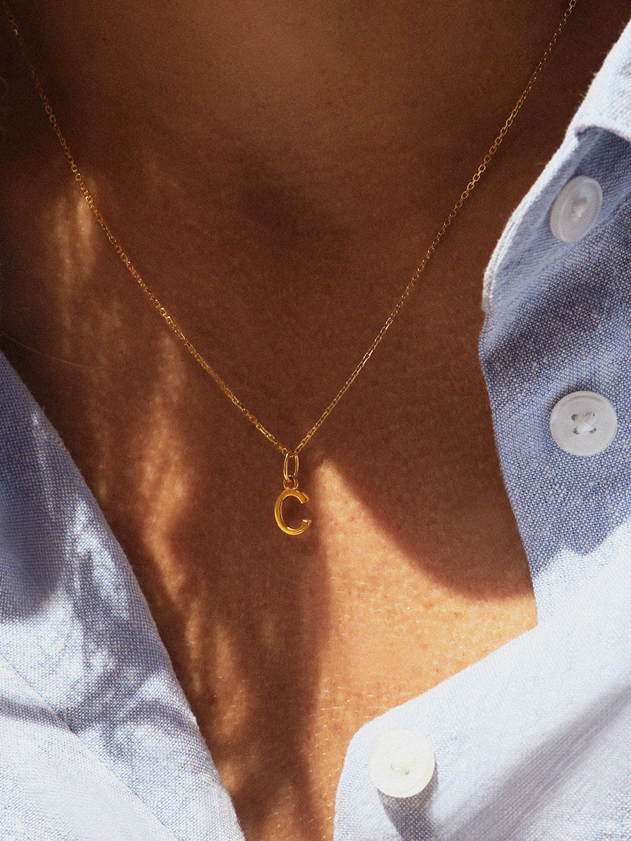 18k Gold Vermeil Initial Charm