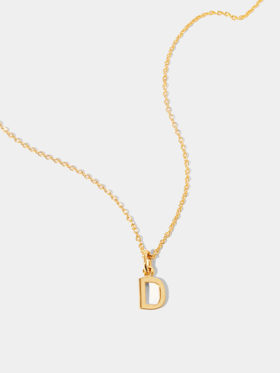18k Gold Vermeil Initial Charm Necklace - Single Initial