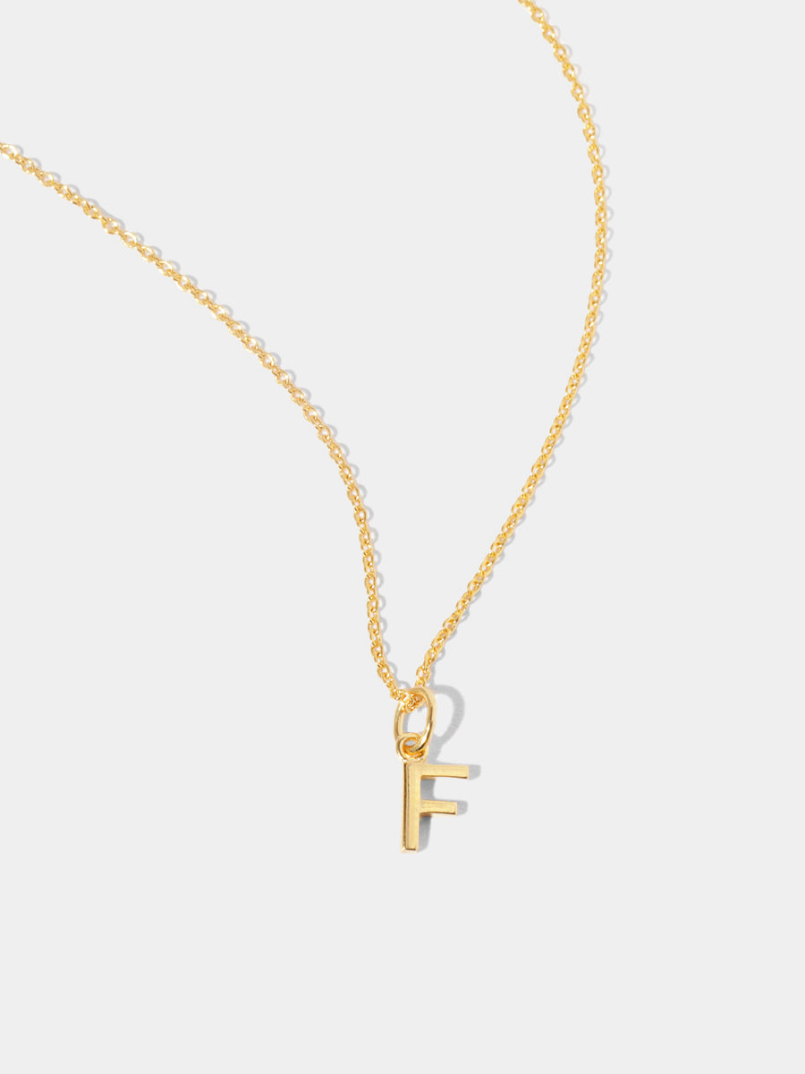 18k Gold Vermeil Initial Charm Necklace - Single Initial