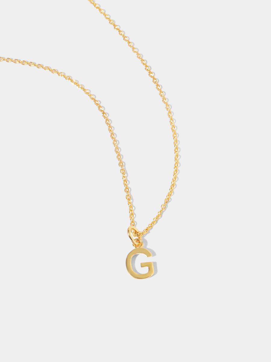 18k Gold Vermeil Initial Charm Necklace - Single Initial