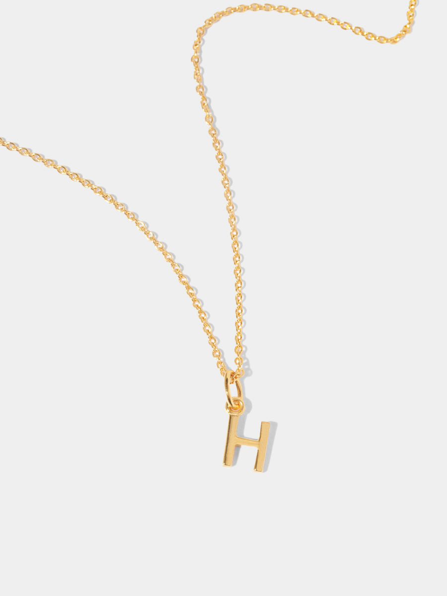 18k Gold Vermeil Initial Charm Necklace - Single Initial