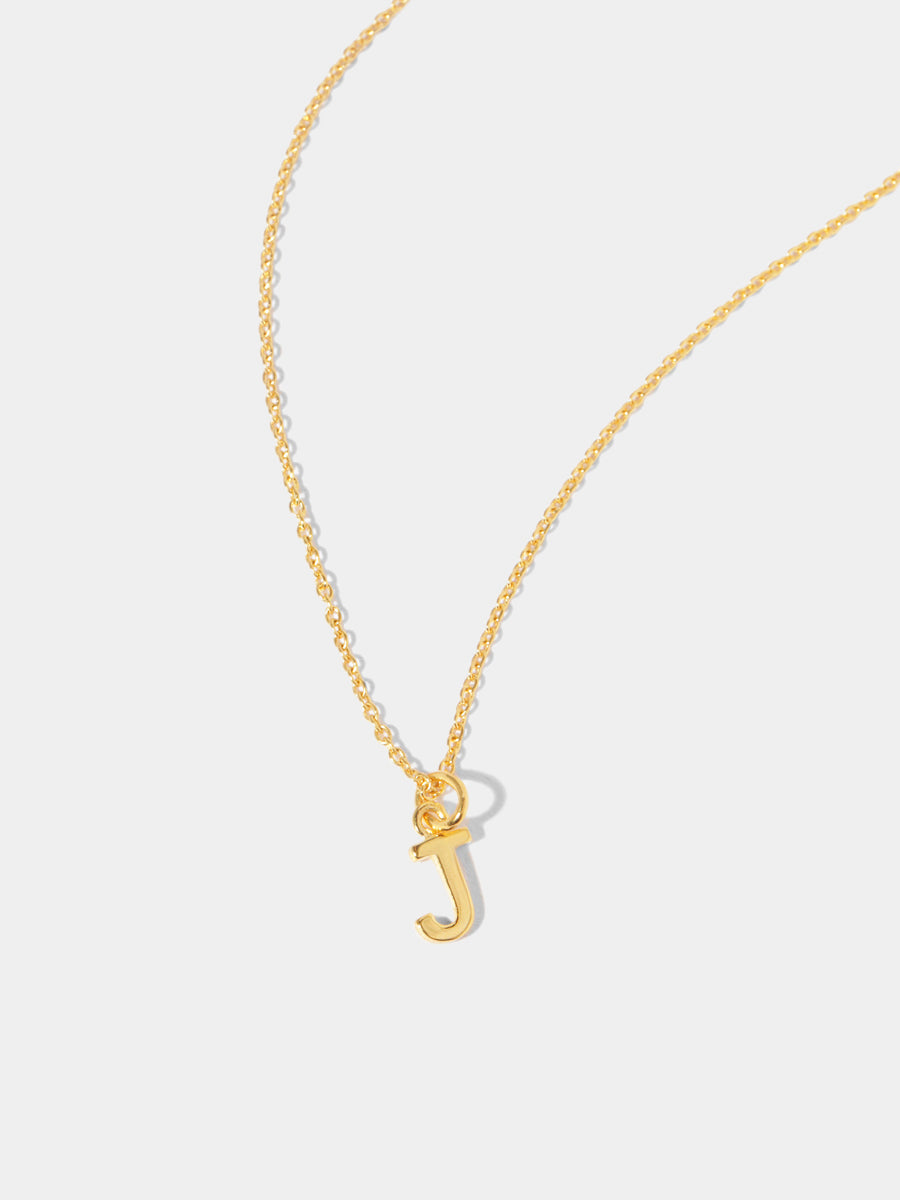 18k Gold Vermeil Initial Charm Necklace - Single Initial