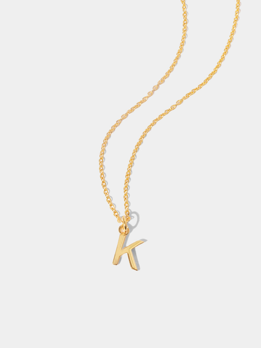 18k Gold Vermeil Initial Charm Necklace - Single Initial