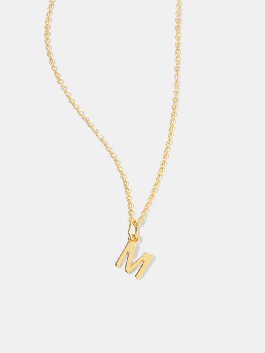 18k Gold Vermeil Initial Charm Necklace - Single Initial