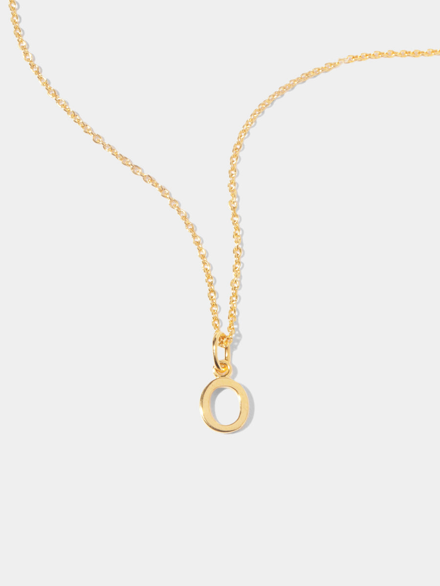 18k Gold Vermeil Initial Charm Necklace - Single Initial