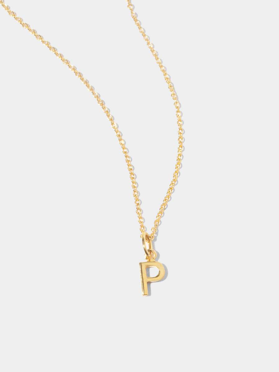 18k Gold Vermeil Initial Charm Necklace - Single Initial