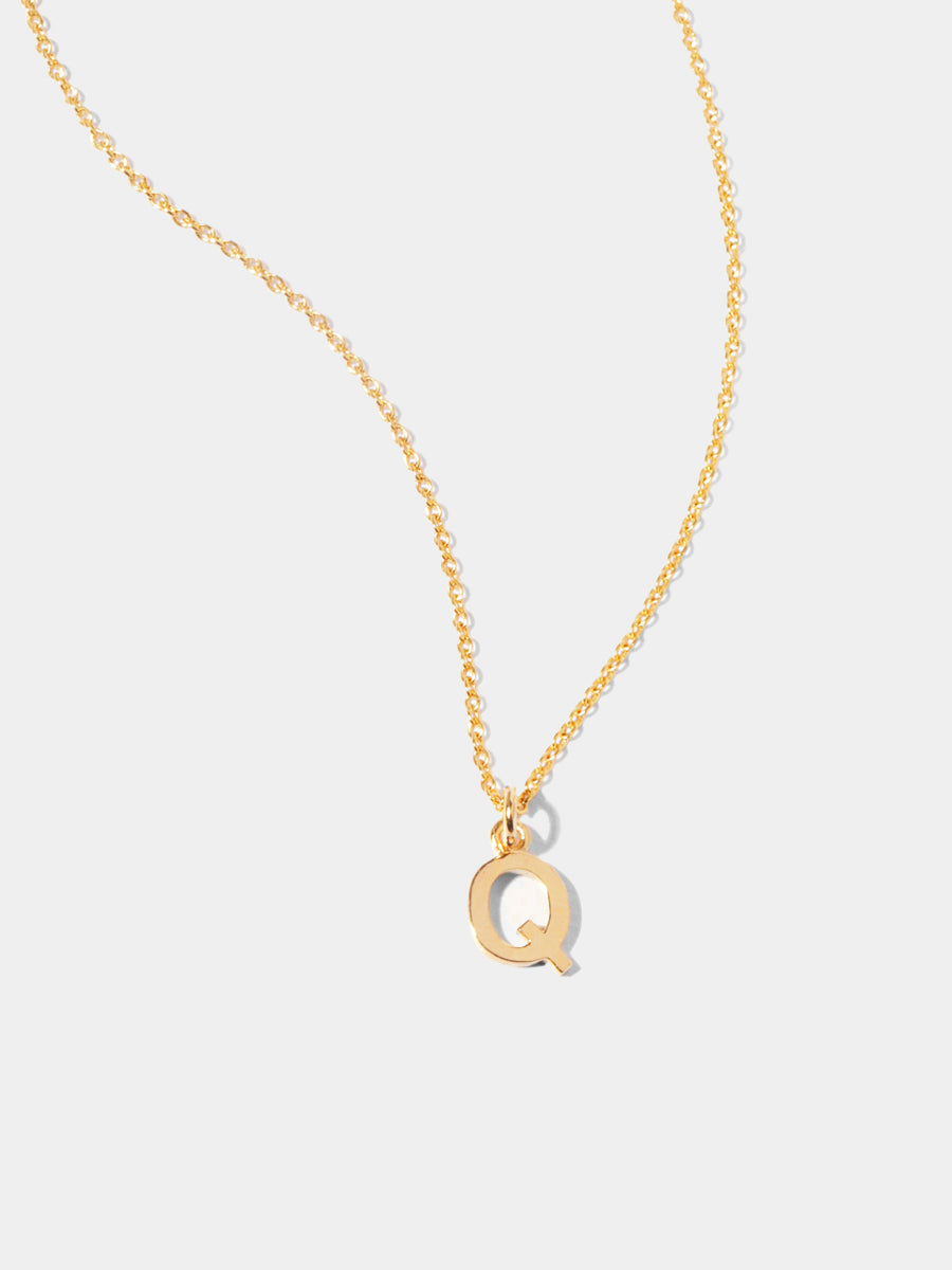 18k Gold Vermeil Initial Charm Necklace - Single Initial