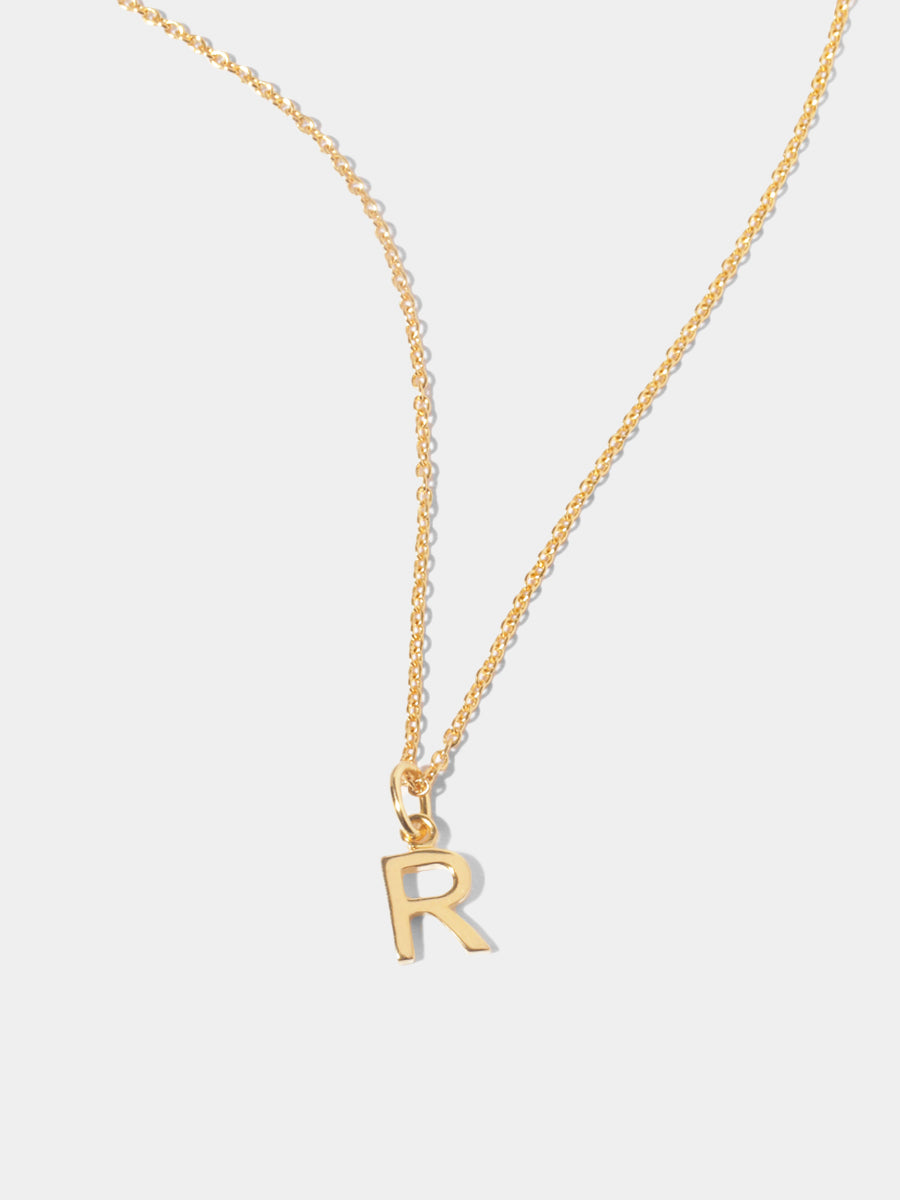 18k Gold Vermeil Initial Charm Necklace - Single Initial