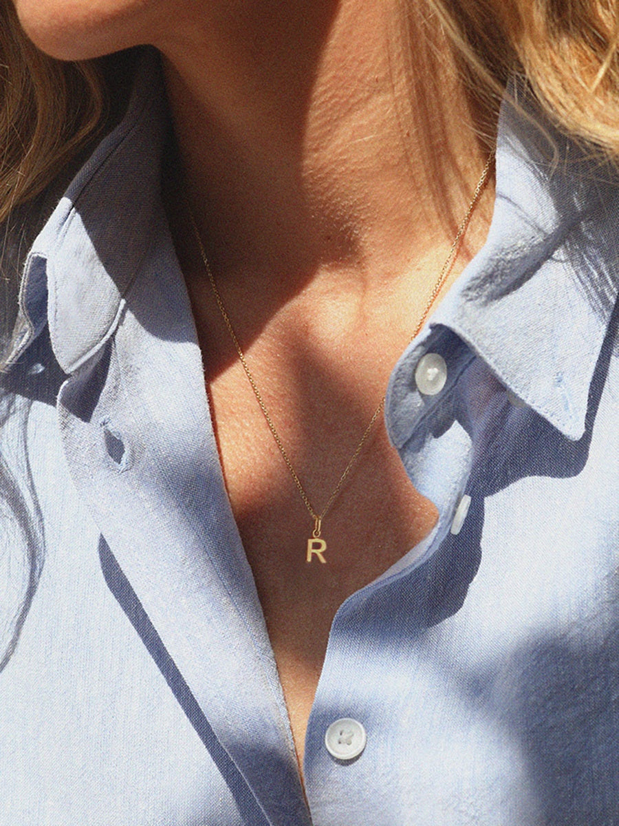 18k Gold Vermeil Initial Charm