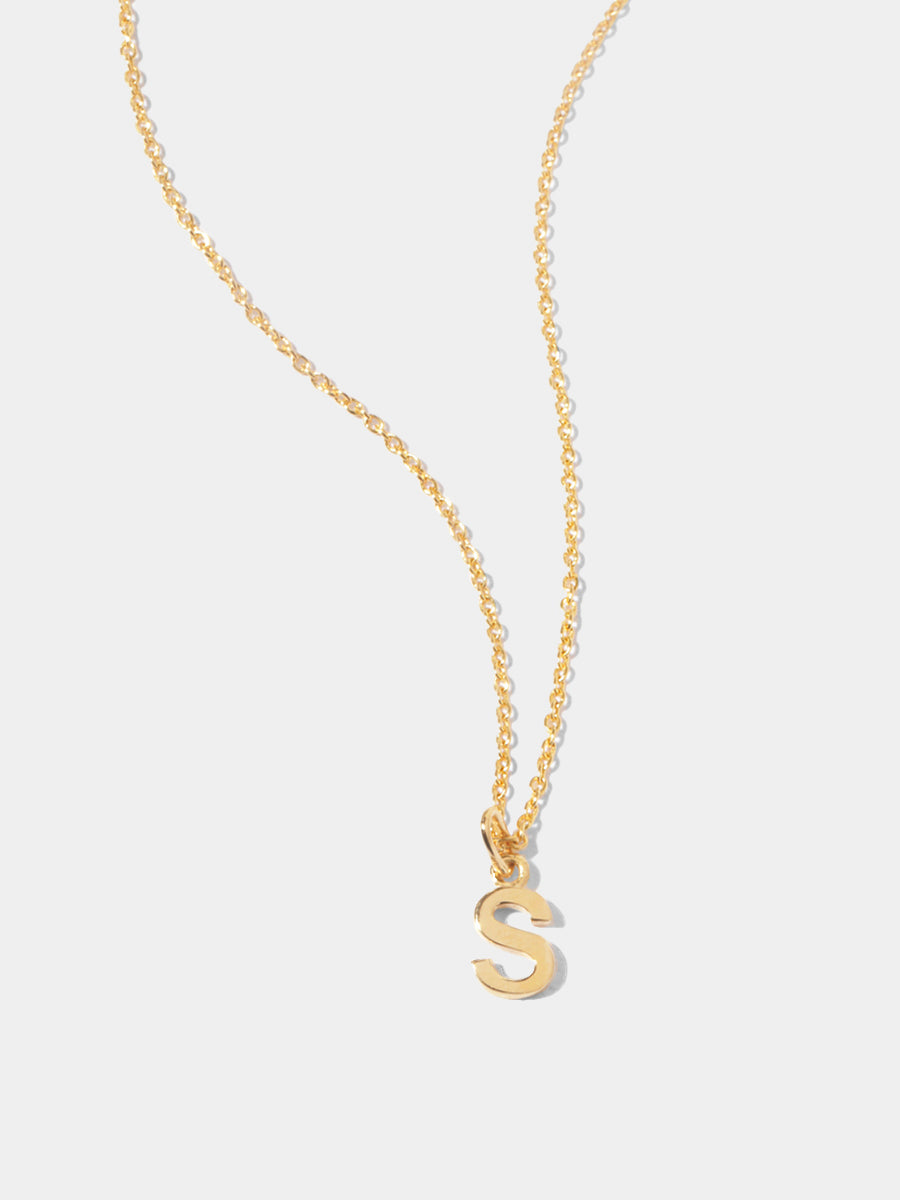 18k Gold Vermeil Initial Charm Necklace - Single Initial