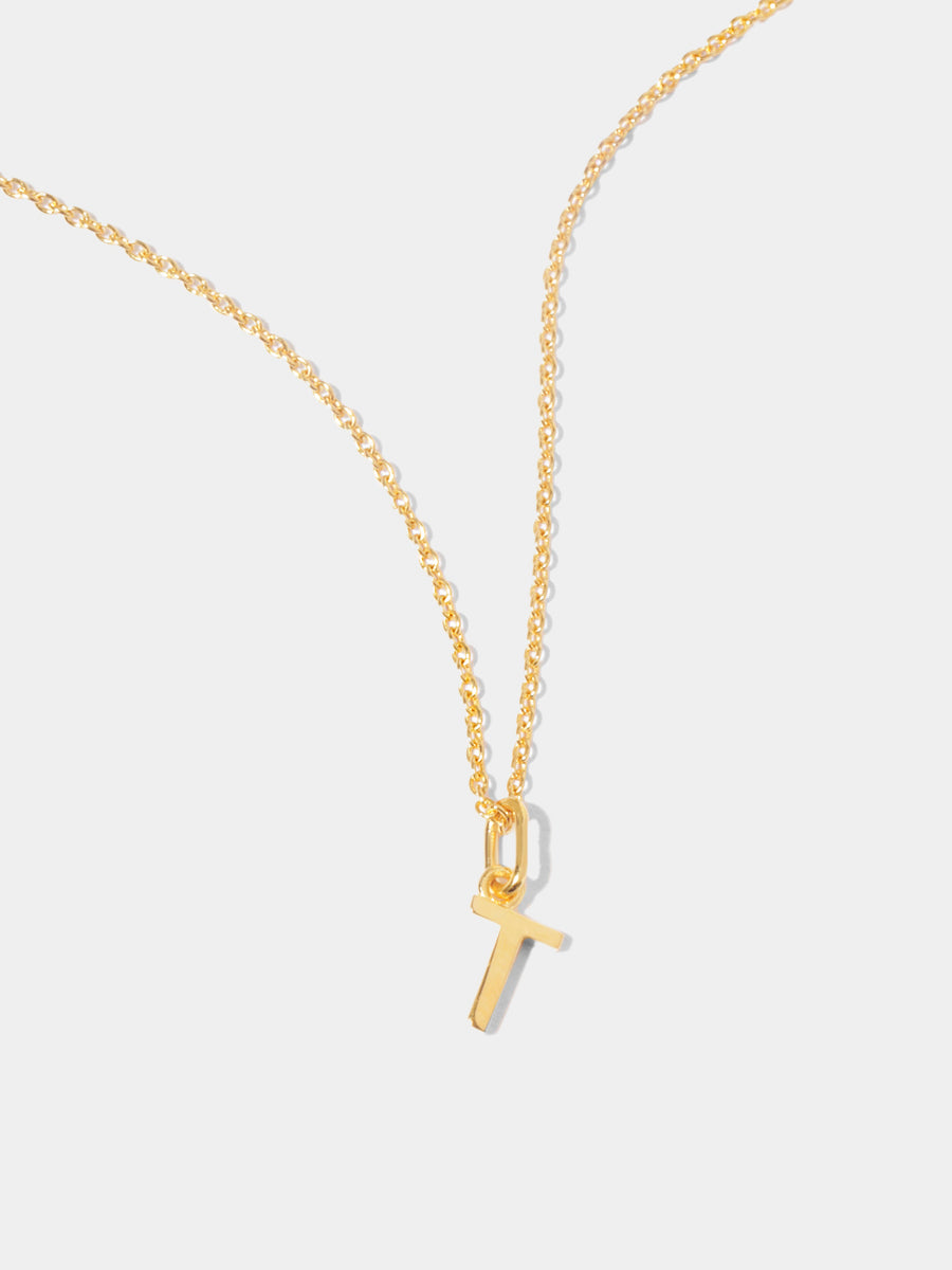 18k Gold Vermeil Initial Charm Necklace - Single Initial