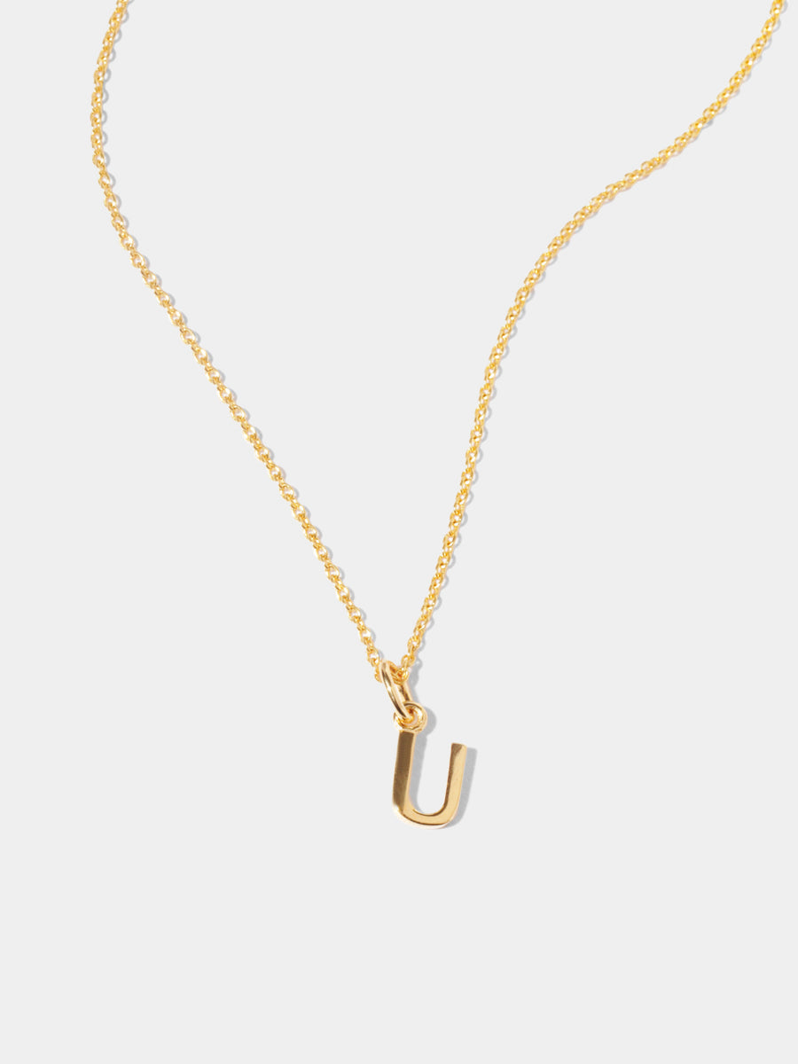 18k Gold Vermeil Initial Charm Necklace - Single Initial