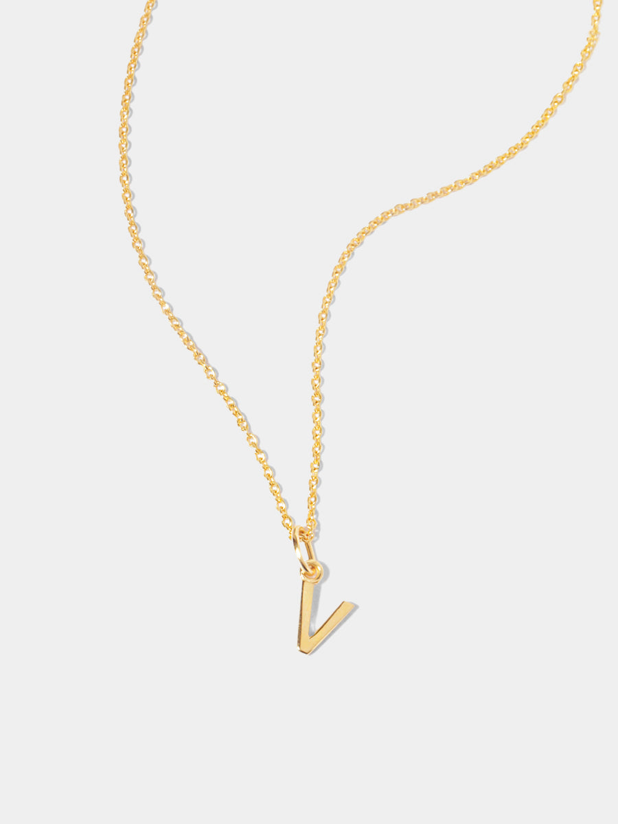 18k Gold Vermeil Initial Charm Necklace - Single Initial