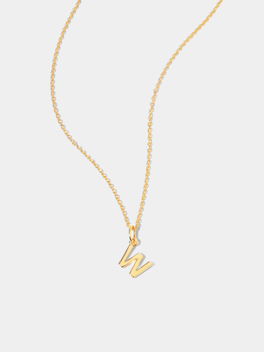 18k Gold Vermeil Initial Charm Necklace - Single Initial