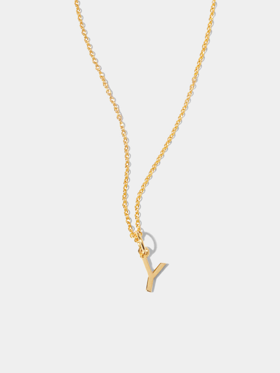 18k Gold Vermeil Initial Charm Necklace - Single Initial