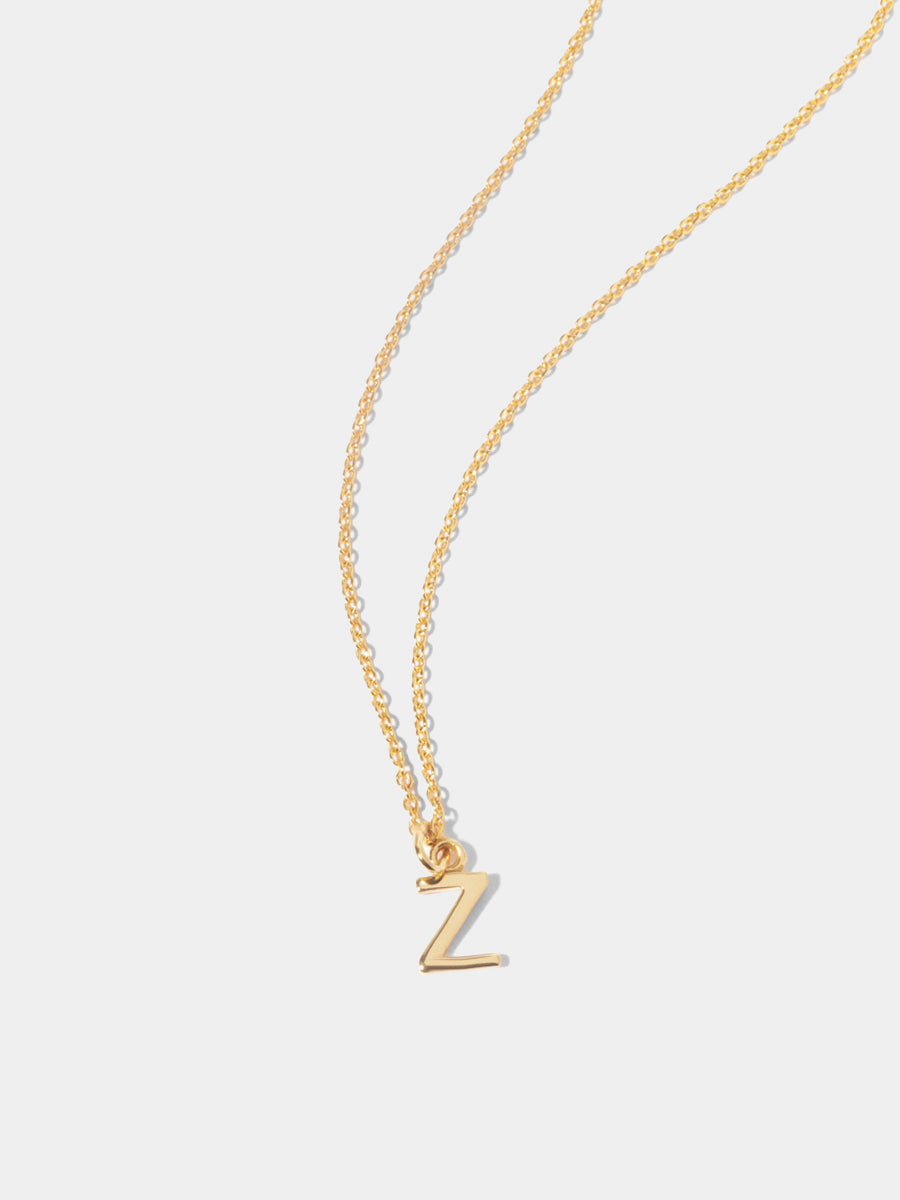18k Gold Vermeil Initial Charm Necklace - Single Initial