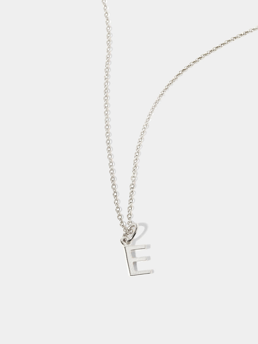 Sterling Silver Initial Charm Necklace - Single Initial