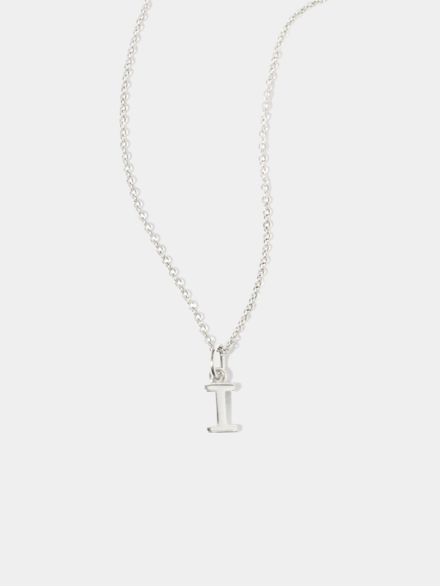 Sterling Silver Initial Charm Necklace - Single Initial