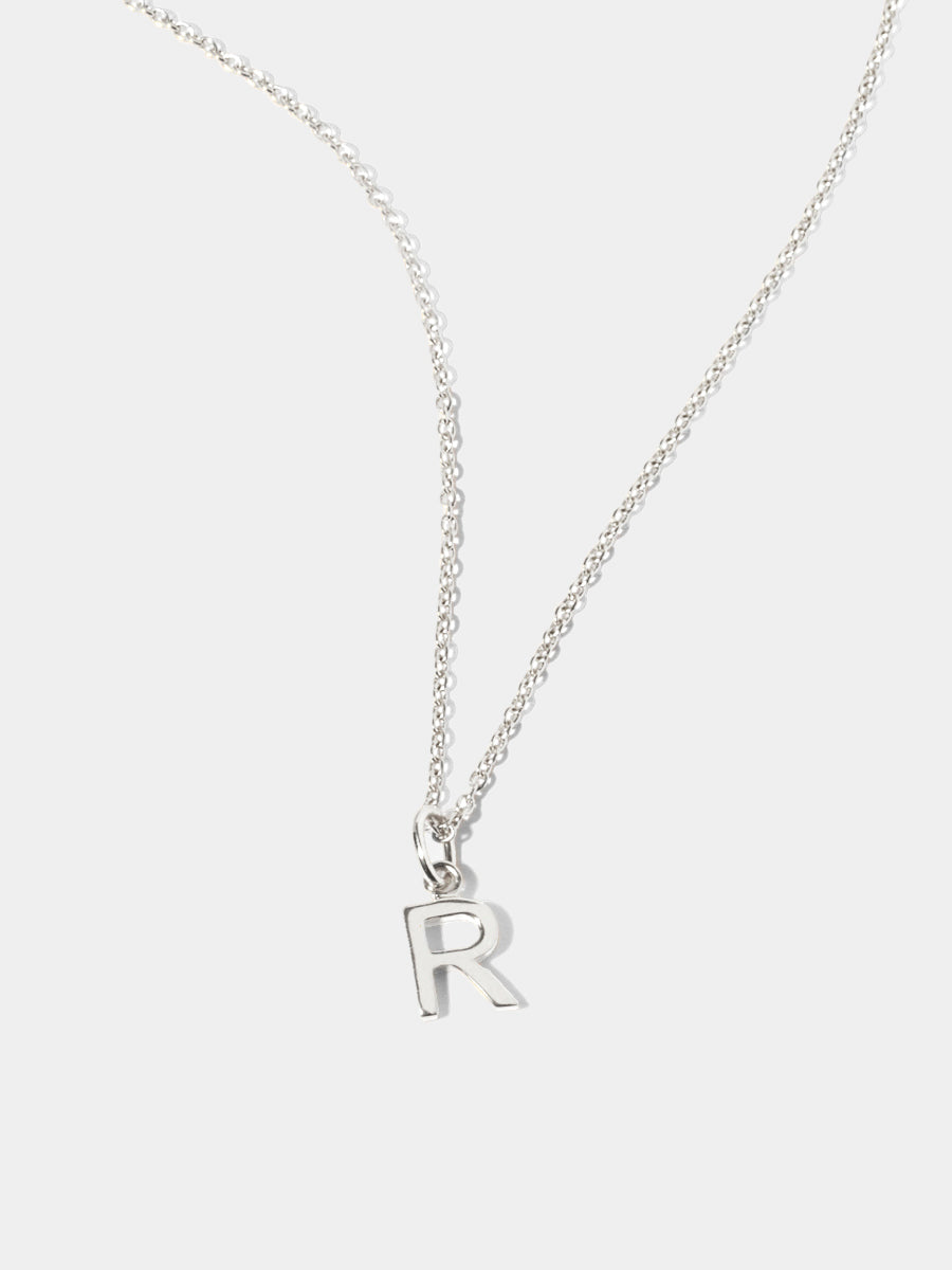 Sterling Silver Initial Charm Necklace - Single Initial