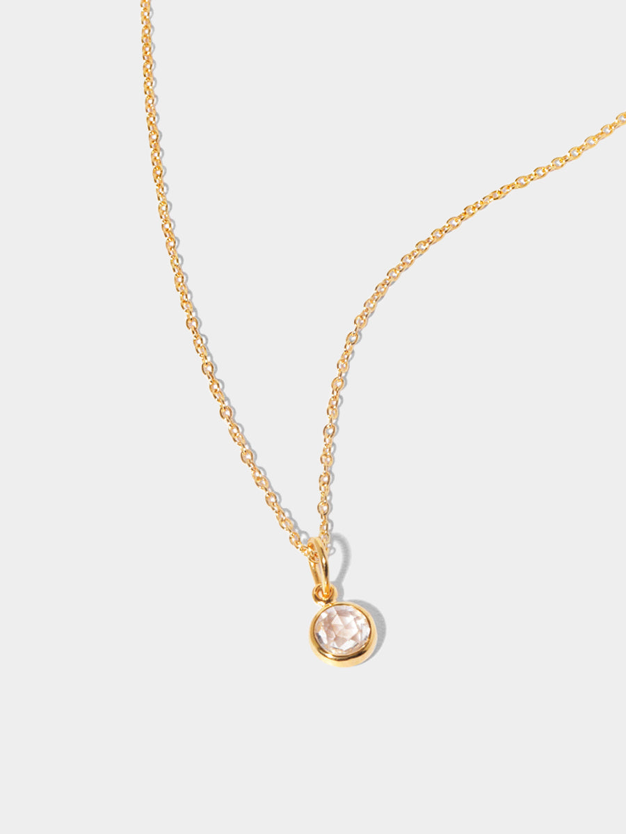 18k Gold Vermeil Birthstone Gemstone Pendant Necklace