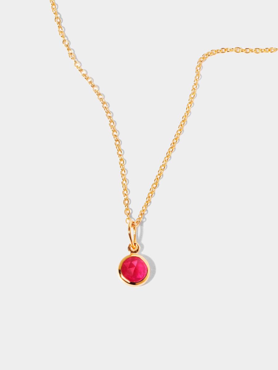 18k Gold Vermeil Birthstone Gemstone Pendant Necklace