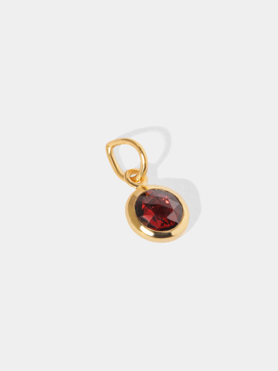 January 18k Gold Vermeil Birthstone Gemstone Pendant Garnet