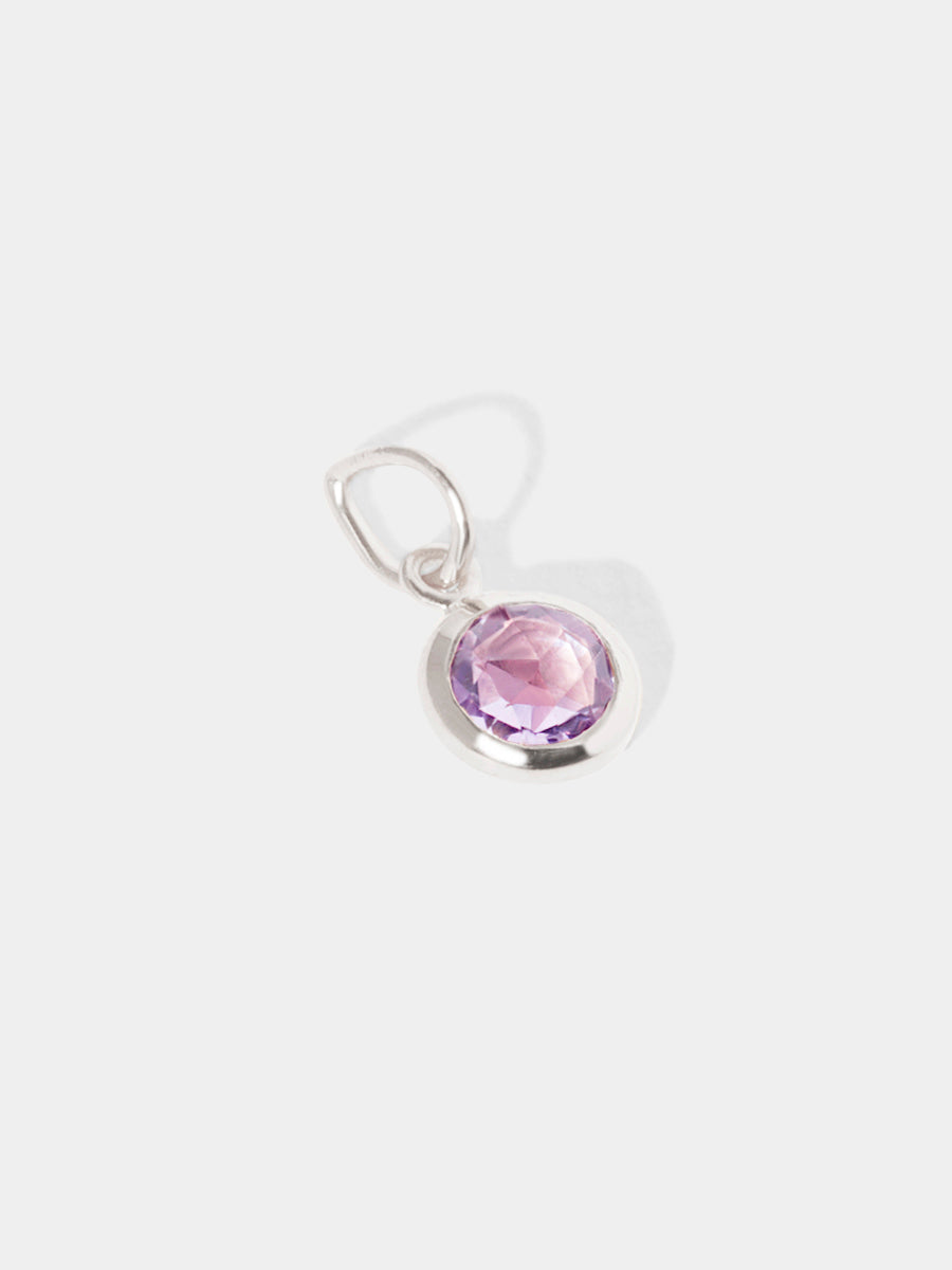 February Sterling Silver Birthstone Gemstone Pendant Brazilian